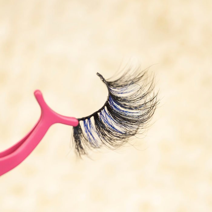 Real Mink Colored Blue Faux Eyelashes 2