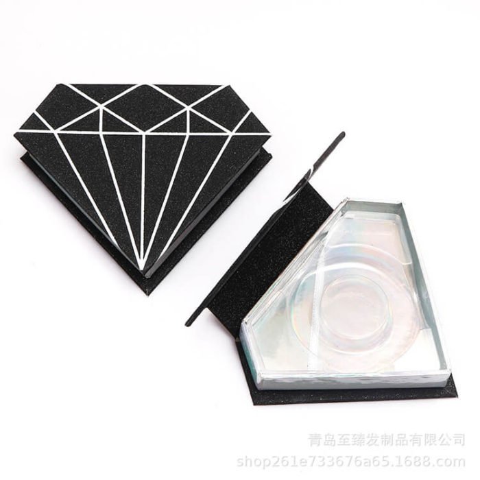 Wholesale Custom Diamond Shape Eyelash Box Packaging 14