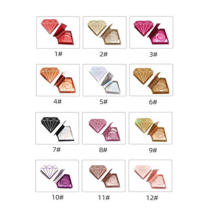 Wholesale Custom Diamond Shape Eyelash Box Packaging 36