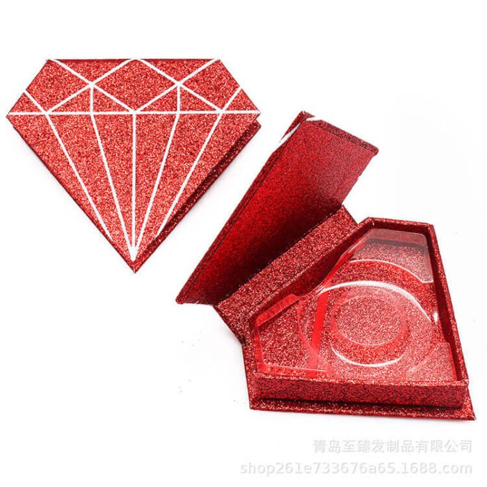 Wholesale Custom Diamond Shape Eyelash Box Packaging 7